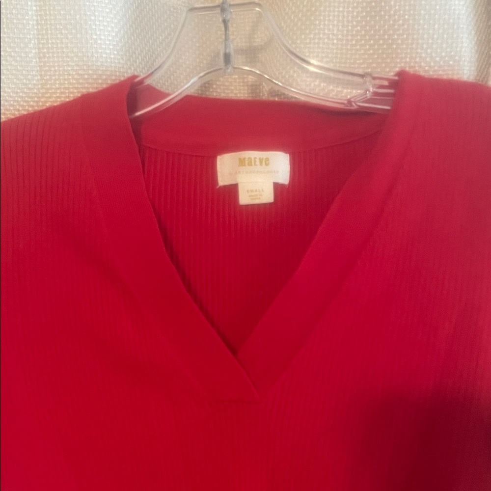 Maeve V-Neck Sweater in Bold Red